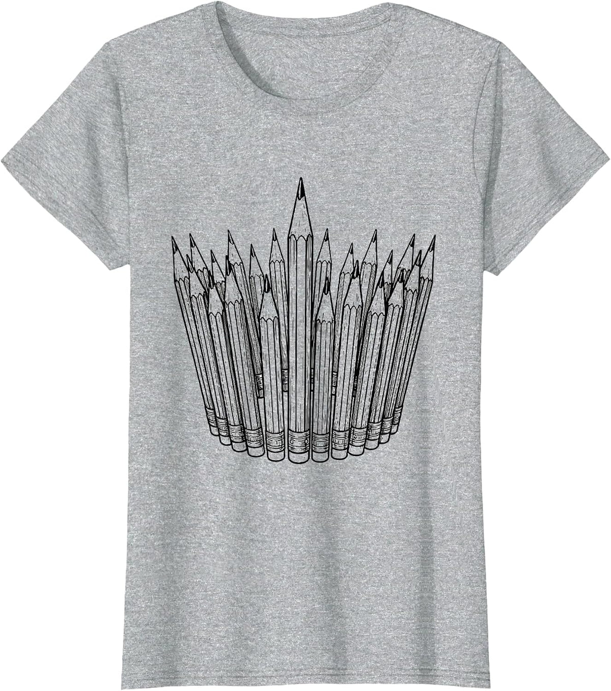 Paraprofessional Colored Pencil Crown Graphic T-Shirt - Heather Grey