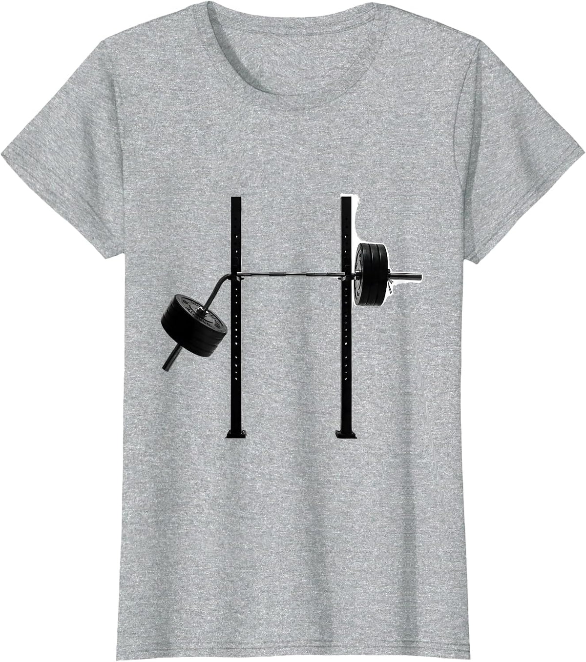 Women's Bent Barbell Funny Gym Workout Humor T-Shirt - Heather Grey