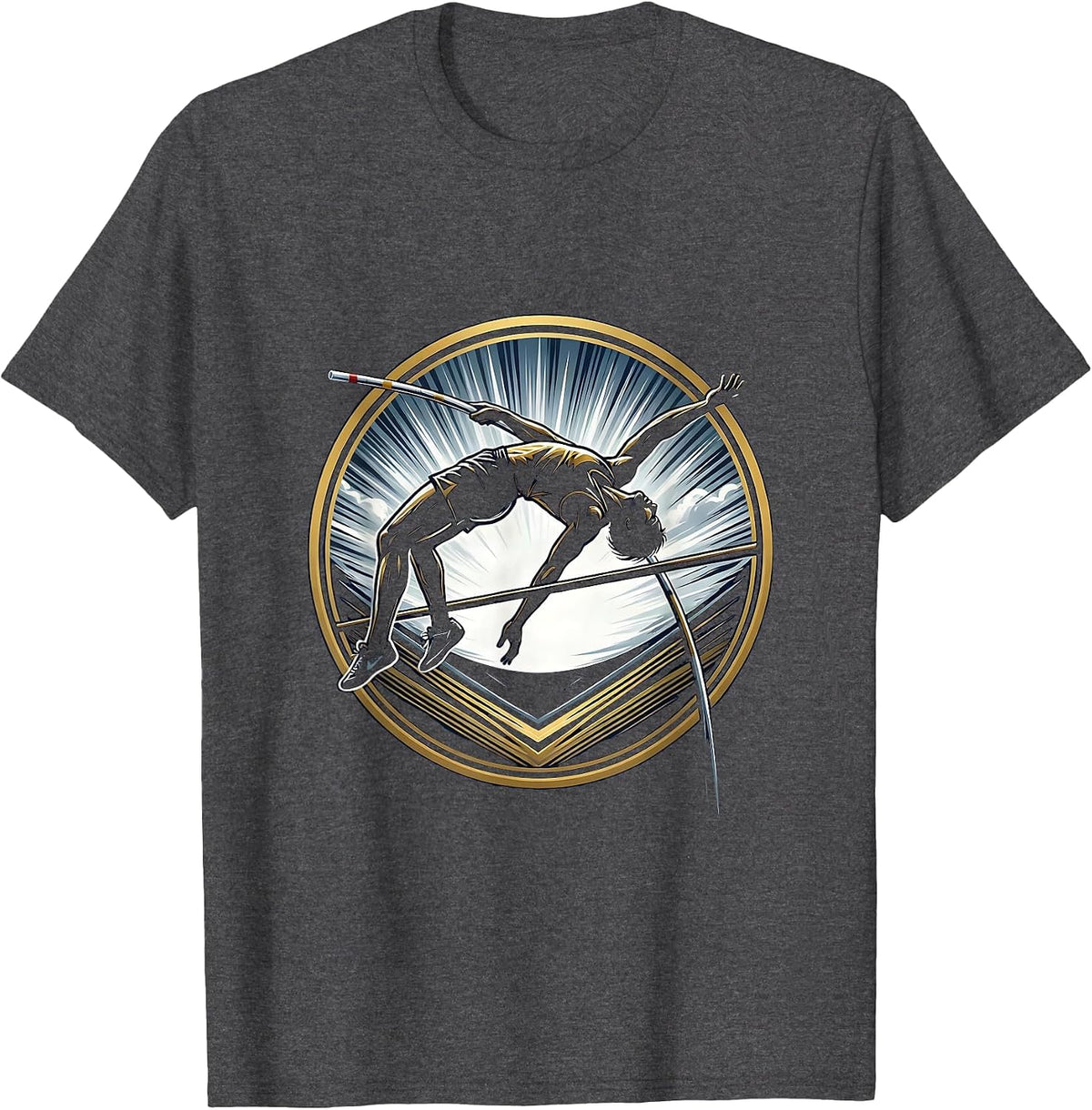 Men's Pole Vaulter Stormy Sky Athletic Graphic T-Shirt - Dark Heather Grey