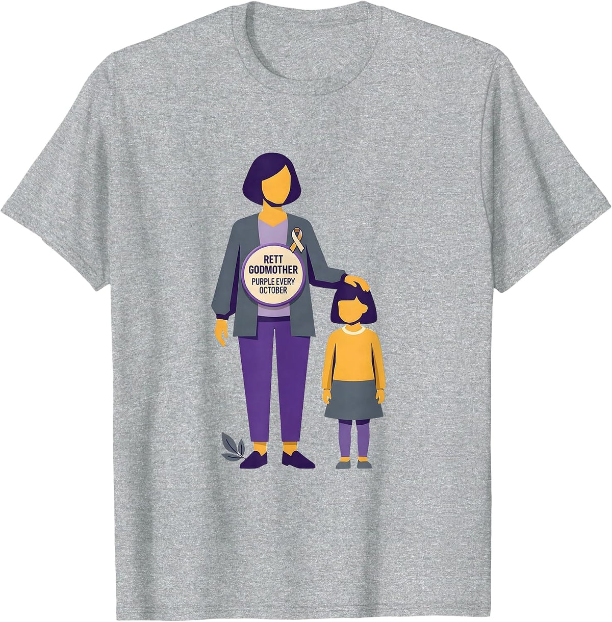 Men's Rett Godmother Purple Every October Cause Awareness Warrior T-Shirt - Heather Grey