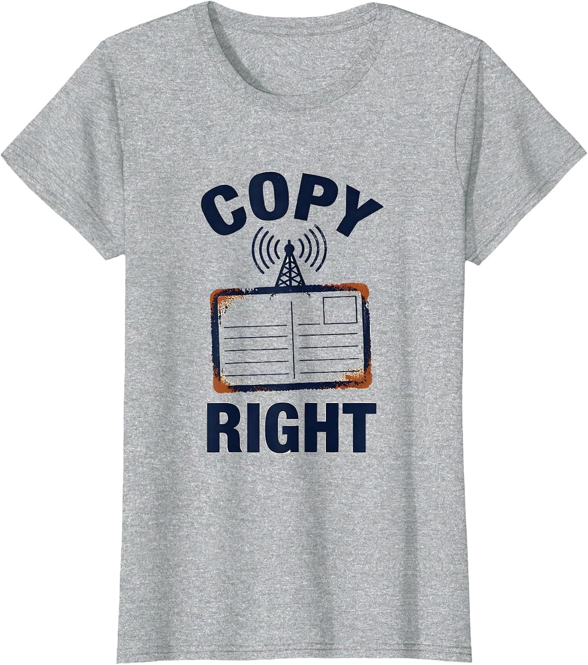 Women's Copy Right Funny Ham Radio Operator Hobbyist Humor T-Shirt - Heather Grey