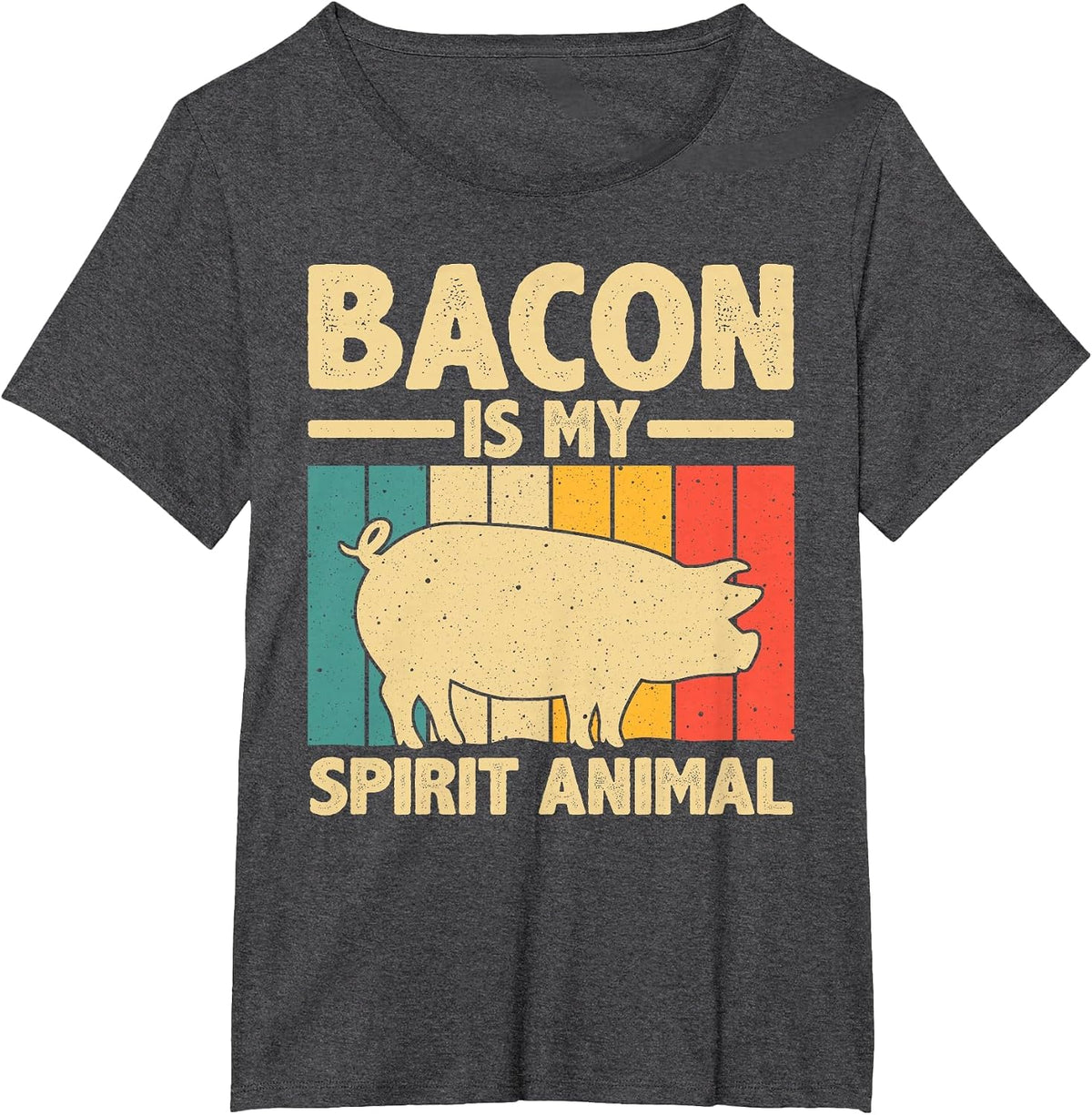 Cool Bacon Design for Men Women Kids Bacon Pig Pork Lover T-Shirt - Dark Heather Grey