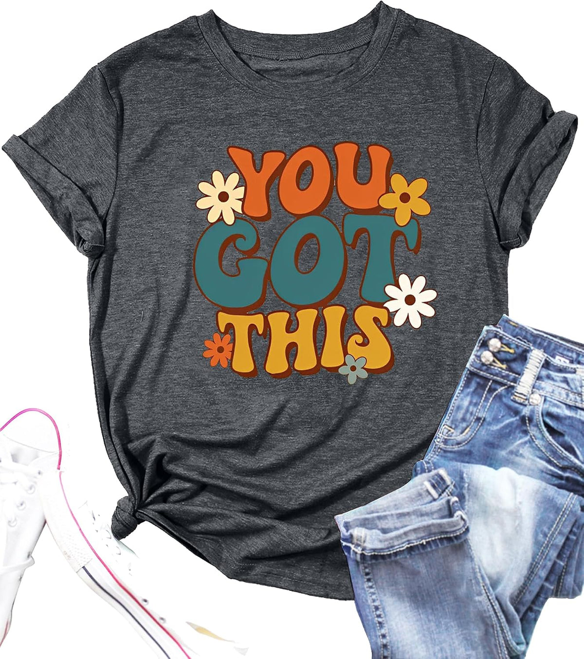 You Got This Shirt Women Teacher Graphic Testing Tshirts Funny Back to School Encouraging Short Sleeve Tees Tops - B-grey