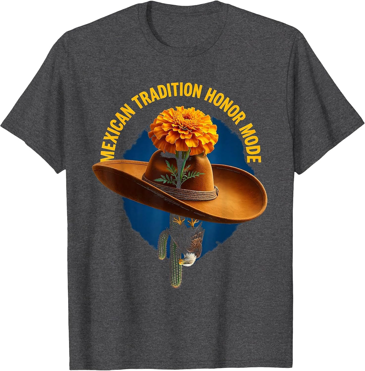 5 de Mayo Mexican Tradition Honor Mode Design T-Shirt - Dark Heather Grey