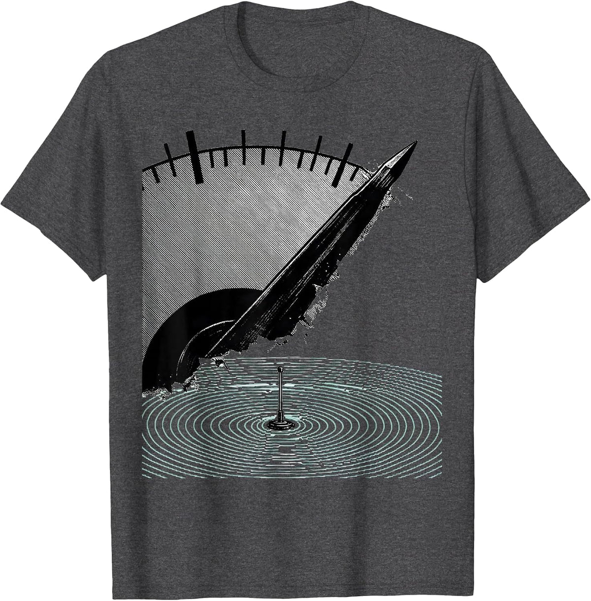 Men's Analog Meter Needle Ham Radio Operator Humor T-Shirt - Dark Heather Grey