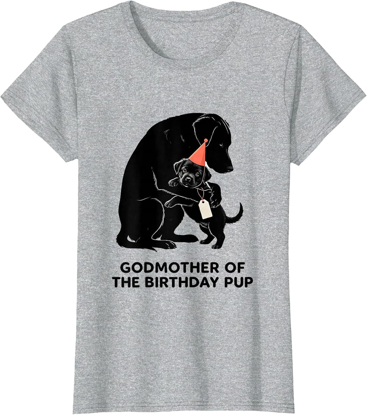 Women's Godmother Of The Birthday Pup Funny Dog Party Gift For Kids T-Shirt - Heather Grey