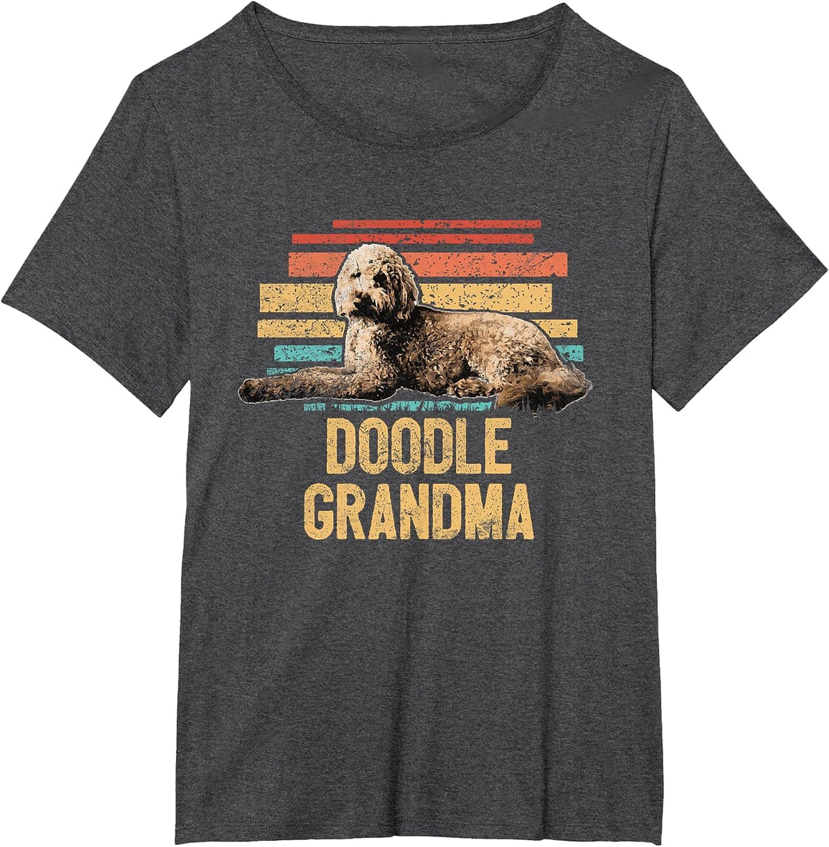 Retro Doodle Grandma Goldendoodle Dog Mom Cute Dog Lover T-Shirt - Dark Heather Grey
