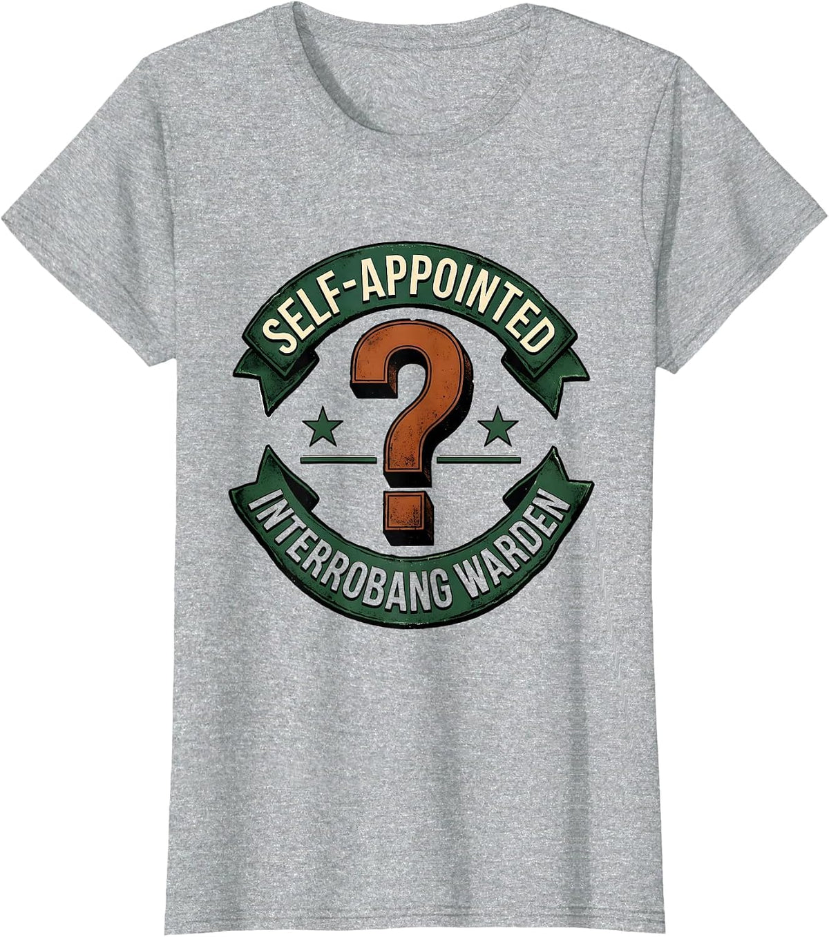 Self-Appointed Interrobang Warden Vintage Grammar Teacher T-Shirt - Heather Grey