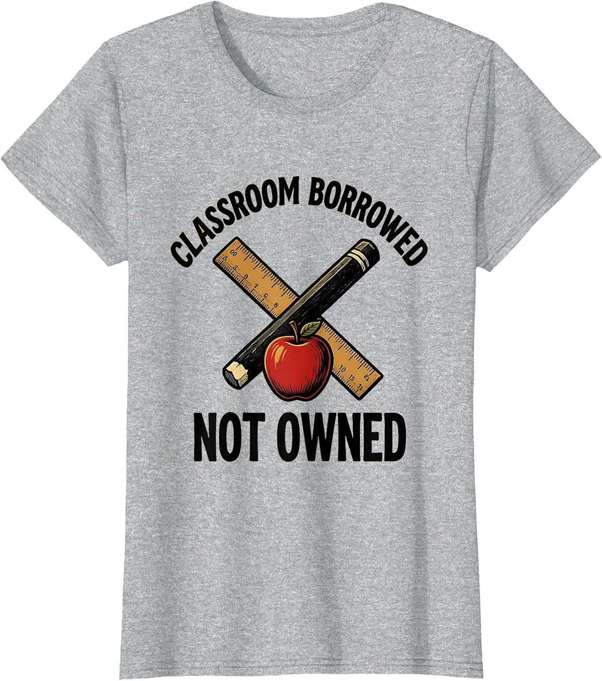 Classroom Borrowed Not Owned Substitute Teacher T-Shirt - Heather Grey