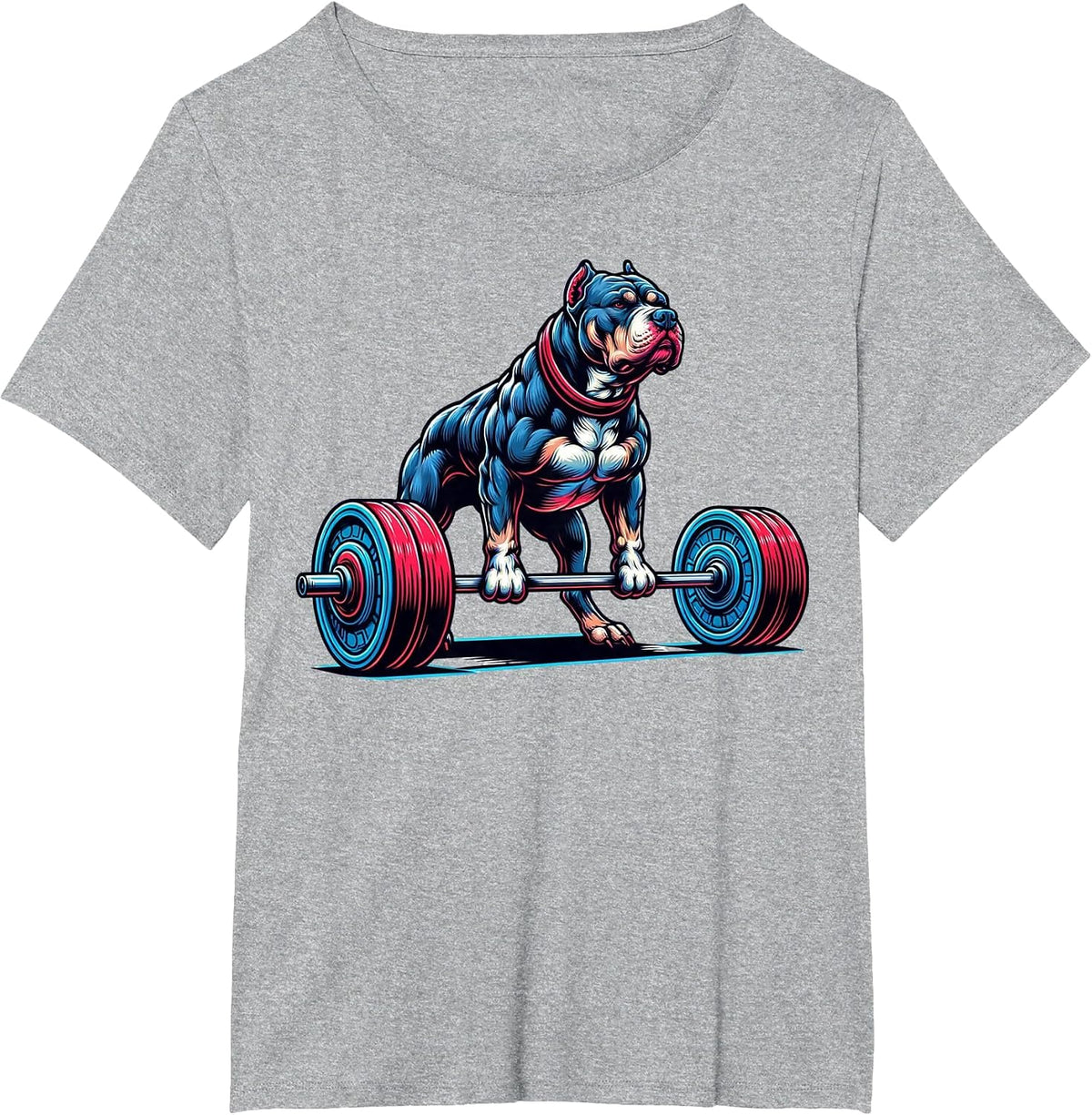 Pitbull Deadlifting Shirt, Pit Bull Gym Workout Deadlift Gym T-Shirt - Heather Grey