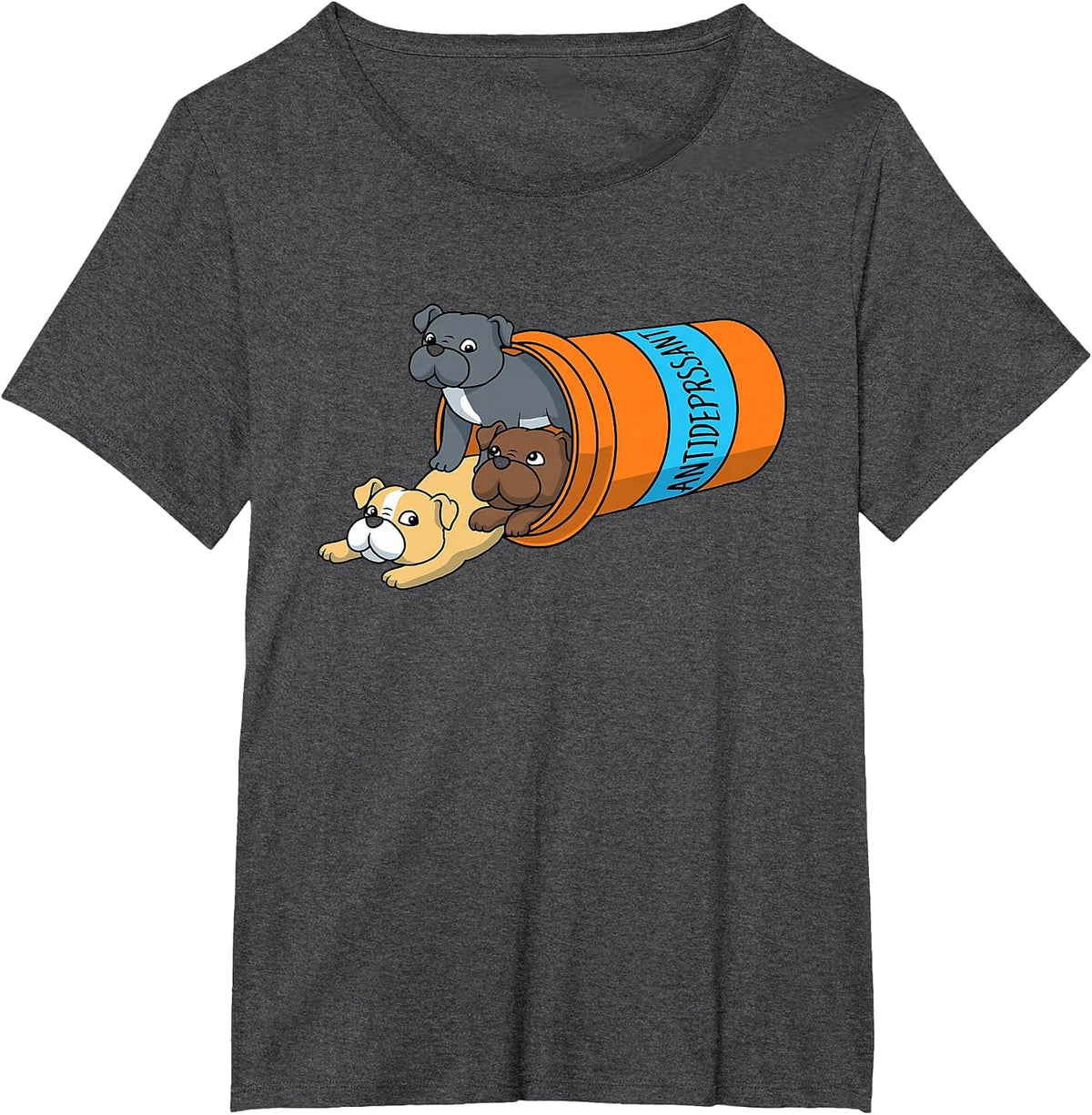 Antidepressant Pitbull T-Shirt - Dark Heather Grey