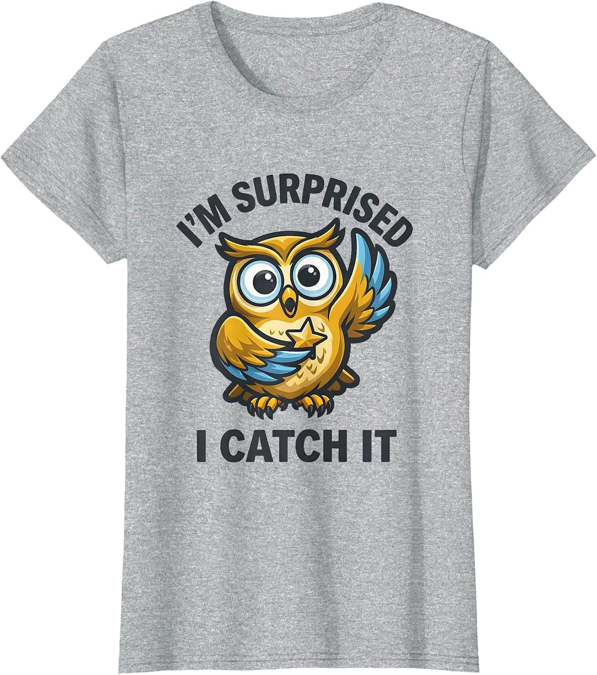 I'm Surprised I Catch It Whimsical Emotion Mascot Kids T-Shirt - Heather Grey
