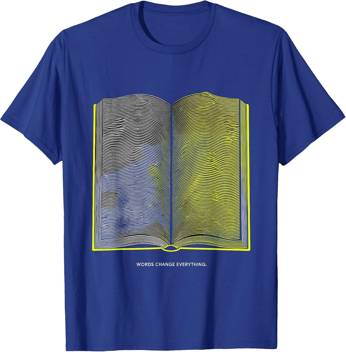 Men's Words Change Everything Reading Teacher Design T-Shirt - Royal Blue
