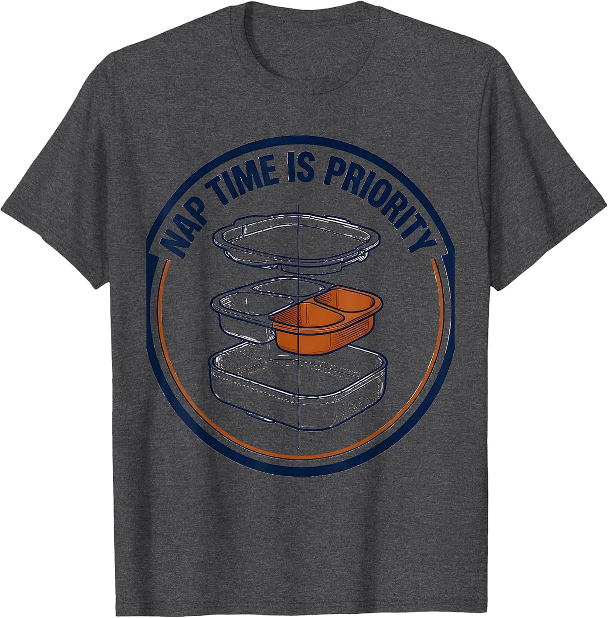 Nap Time Is Priority Funny Daycare Teacher Childcare T-Shirt - Dark Heather Grey
