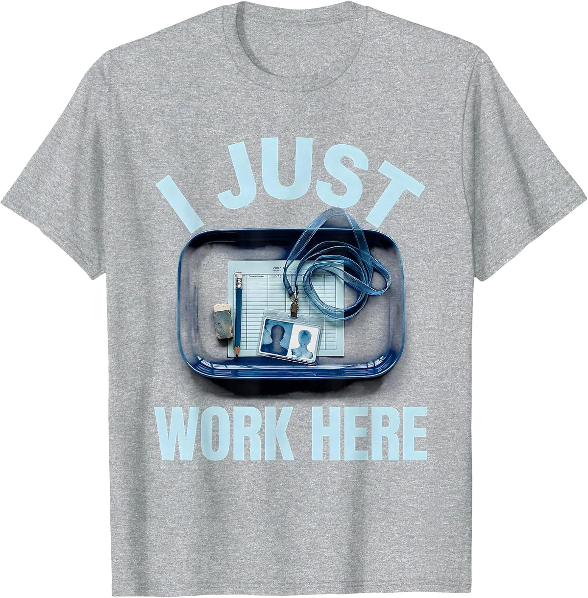 Men's I Just Work Here Substitute Teacher Design T-Shirt - Heather Grey