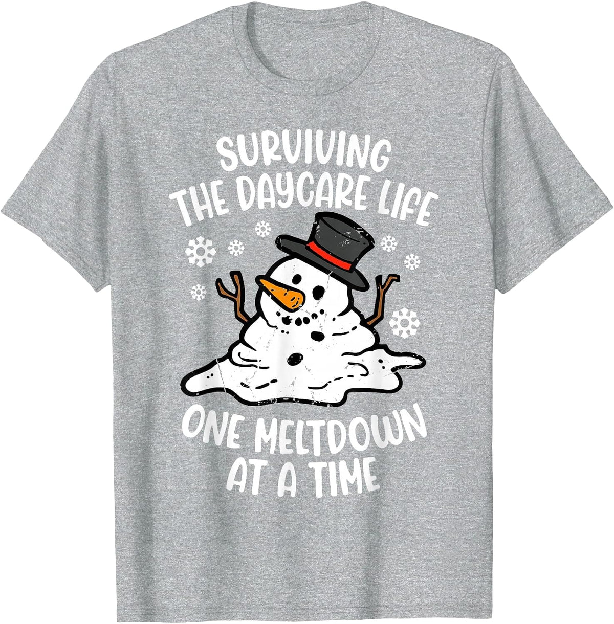 Surviving Daycare Life One Meltdown At A Time T-Shirt - Heather Grey
