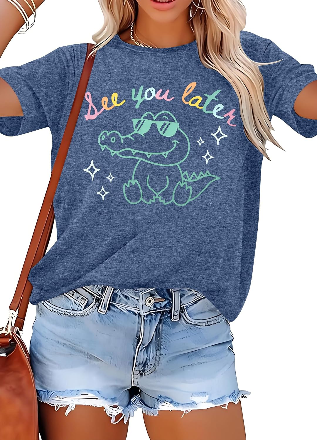 Testing Shirts for Teachers Women Last Day of School Graphic Tees - Blue-syl
