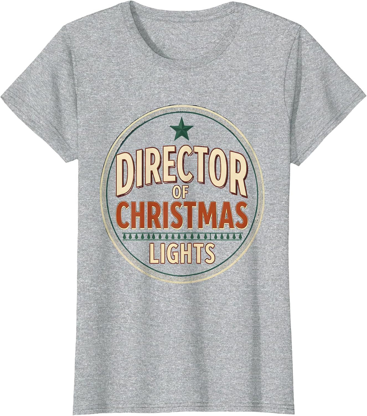 Director Of Christmas Lights Vintage Funny Family Matching T-Shirt - Heather Grey