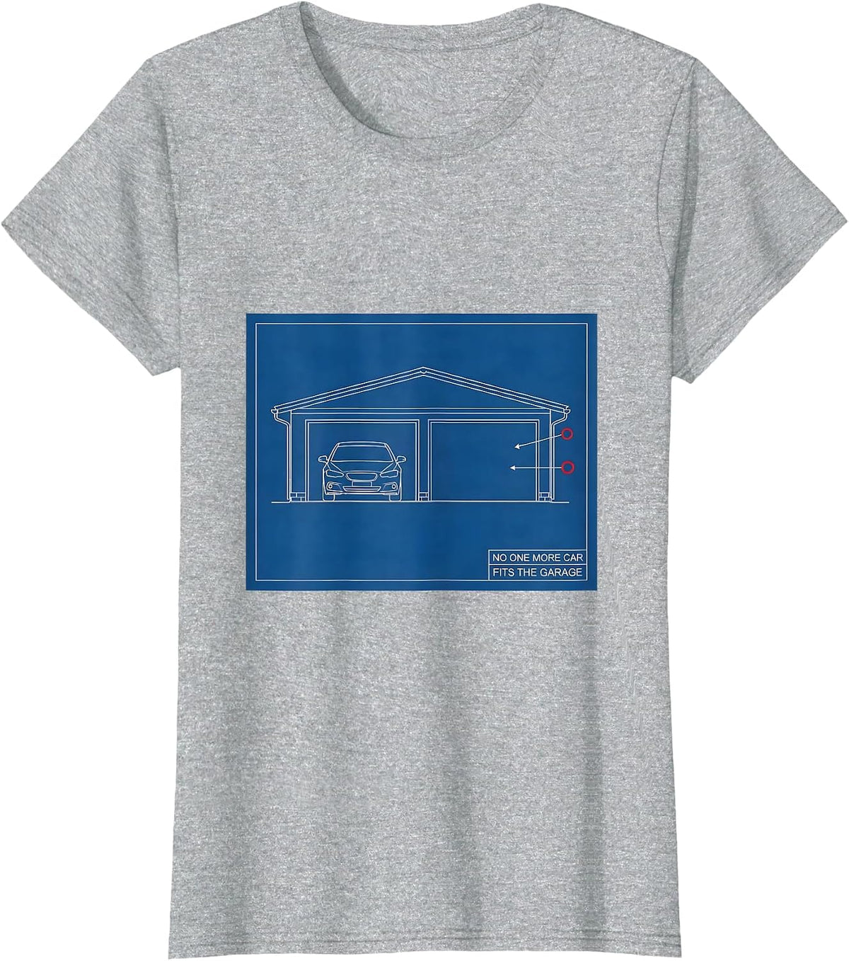 No One More Car Fits The Garage Funny Car Guy Garage T-Shirt - Heather Grey