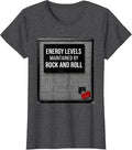 Women's Energy Levels Maintained By Rock And Roll Fan T-Shirt - Dark Heather Grey