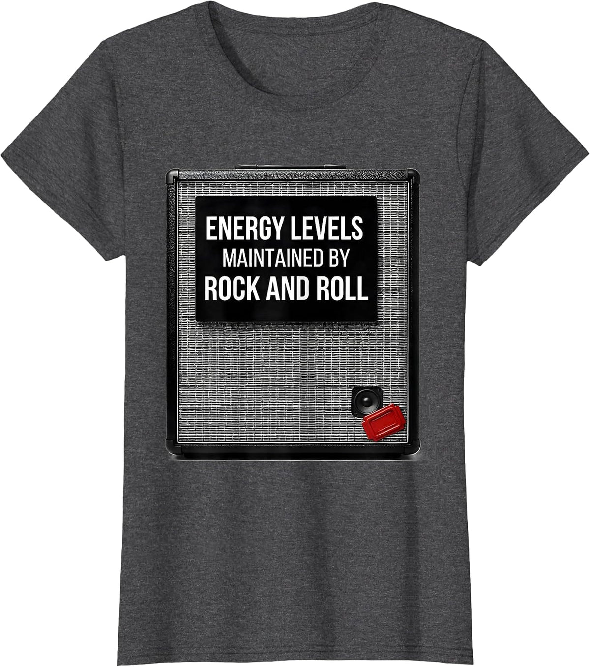 Women's Energy Levels Maintained By Rock And Roll Fan T-Shirt - Dark Heather Grey