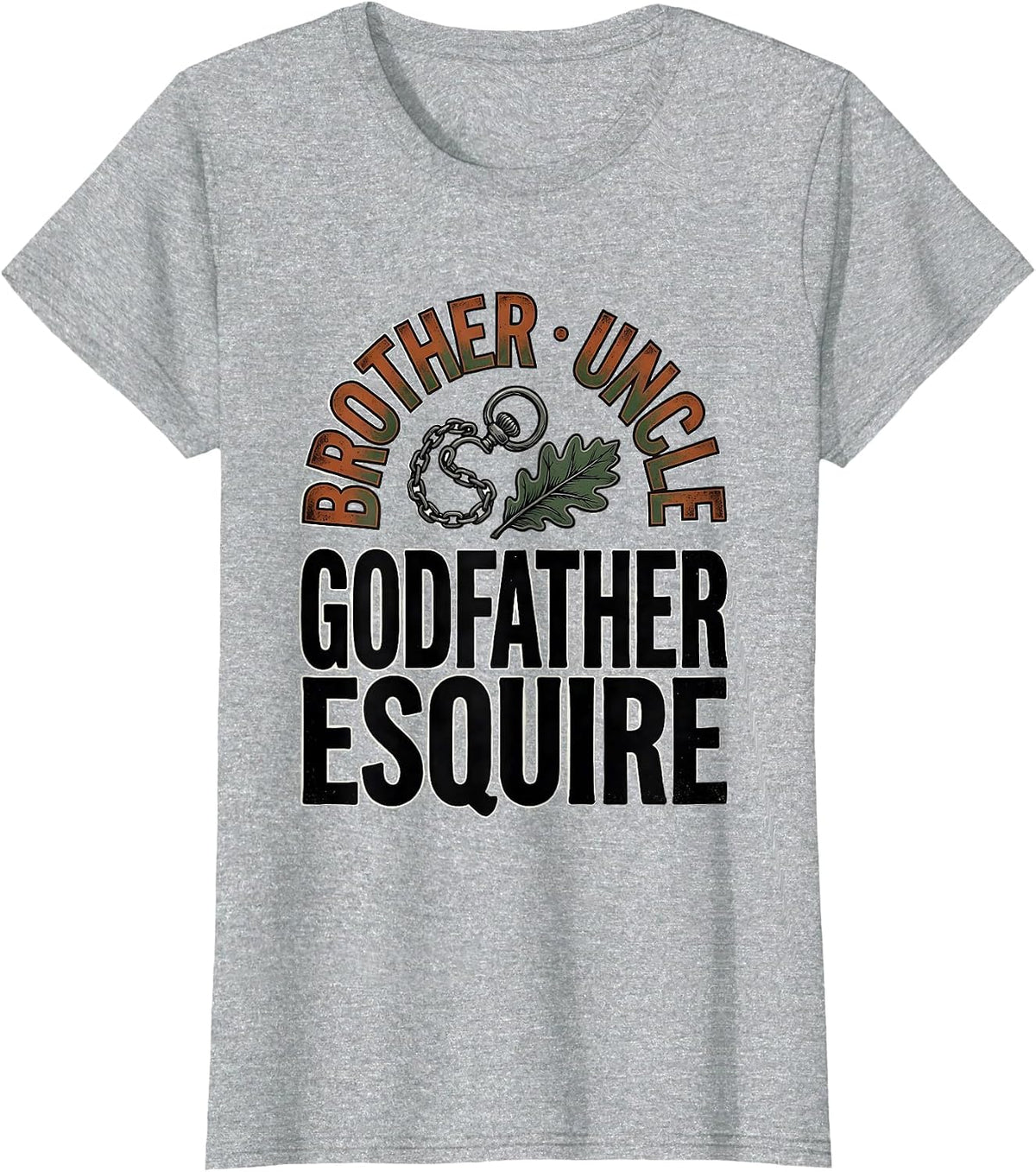 Brother Uncle Godfather Esquire Vintage Funny Uncle Pride T-Shirt - Heather Grey