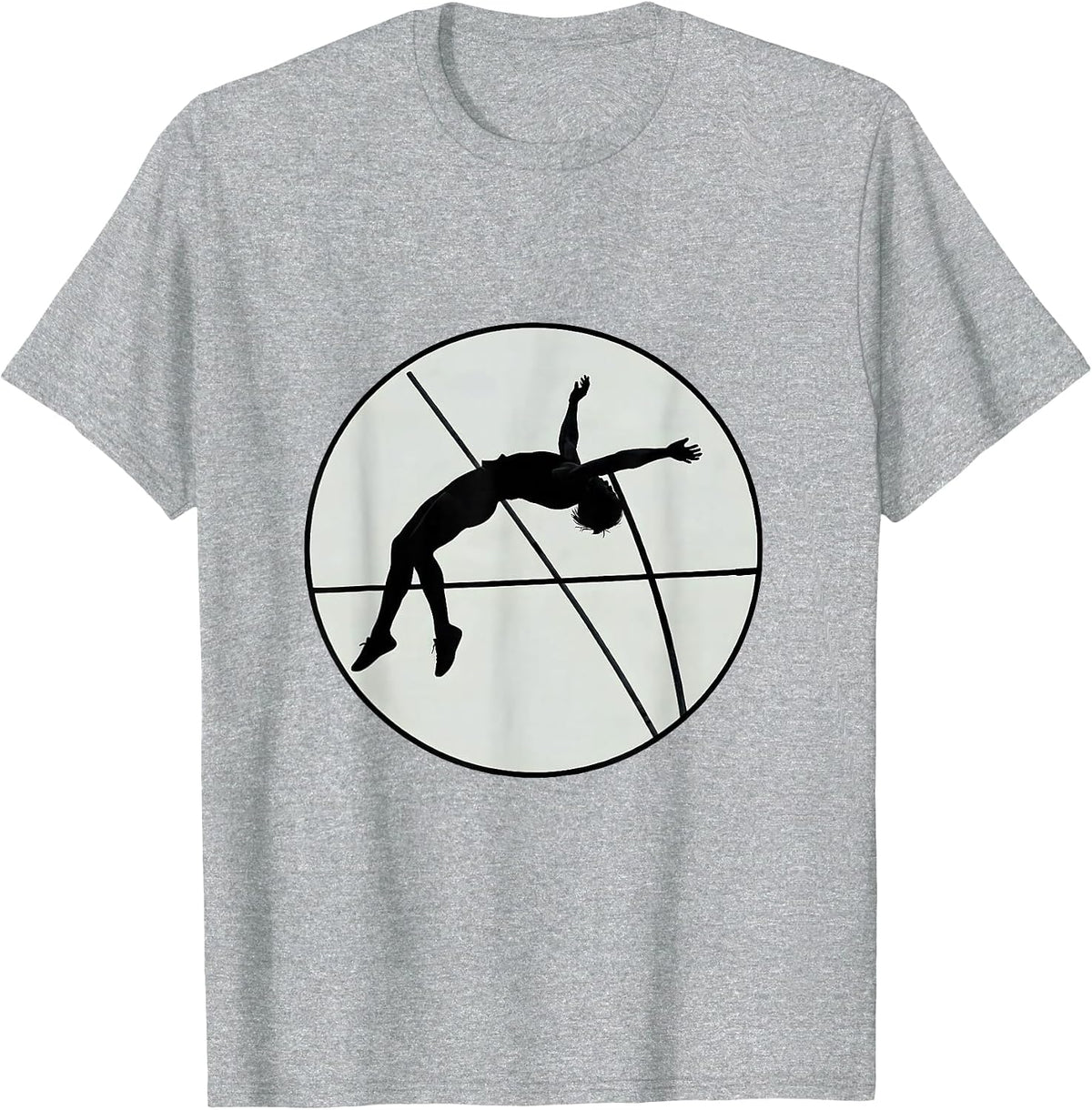 Men's Pole Vaulter Clearing Bar Stormy Sky Graphic T-Shirt - Heather Grey