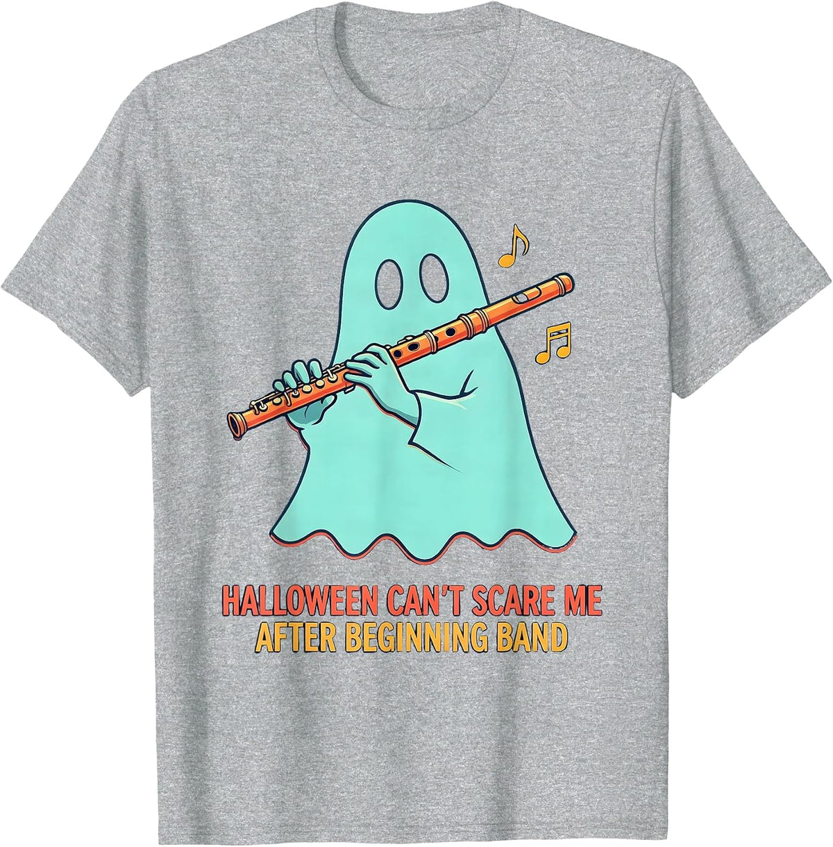 Men's Halloween Can't Scare Me After Beginning Band Music Teacher T-Shirt - Heather Grey