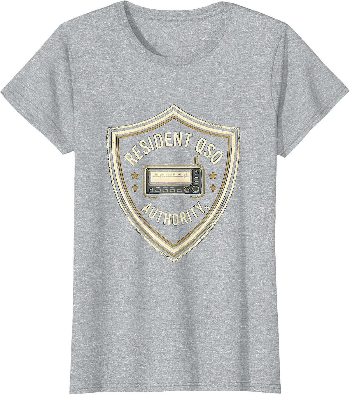 Women's Resident QSO Authority Funny Ham Radio Operator Hobbyist T-Shirt - Heather Grey
