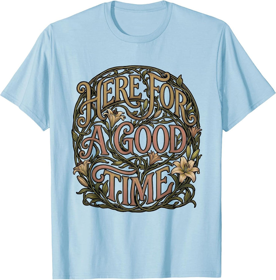Men's Here For a Good Time Substitute Teacher Design T-Shirt - Baby Blue