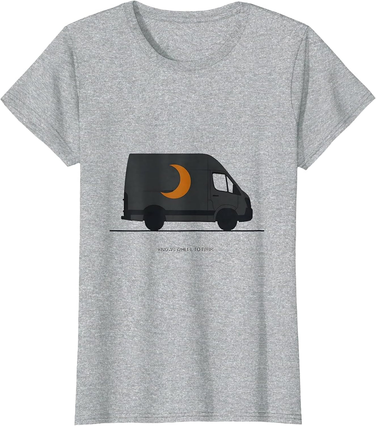 Knows Where To Park Retro Van Life Vintage Van Dwellers T-Shirt - Heather Grey