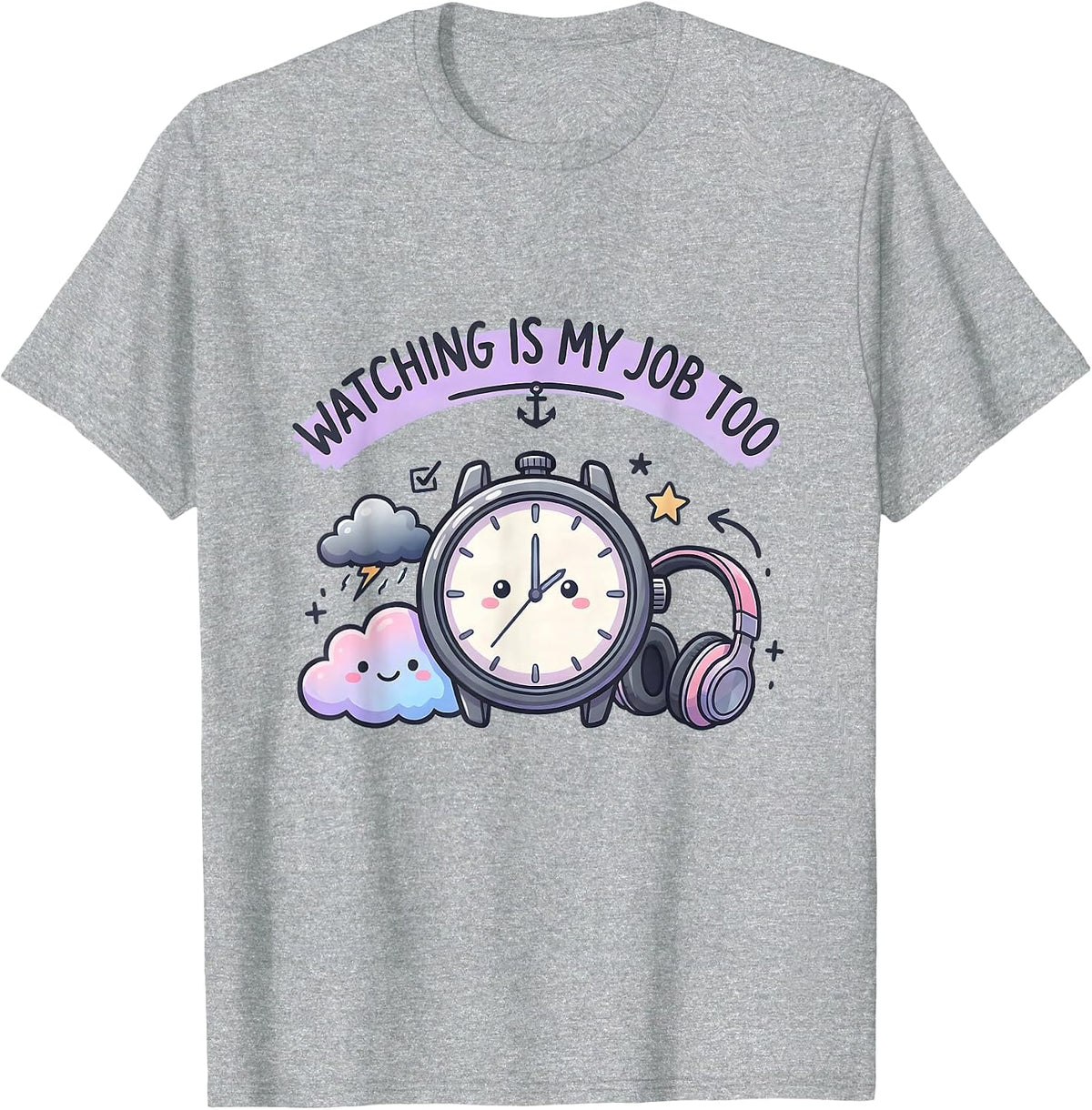 Men's Watching Is My Job Too Funny Paraprofessional Paraeducator T-Shirt - Heather Grey