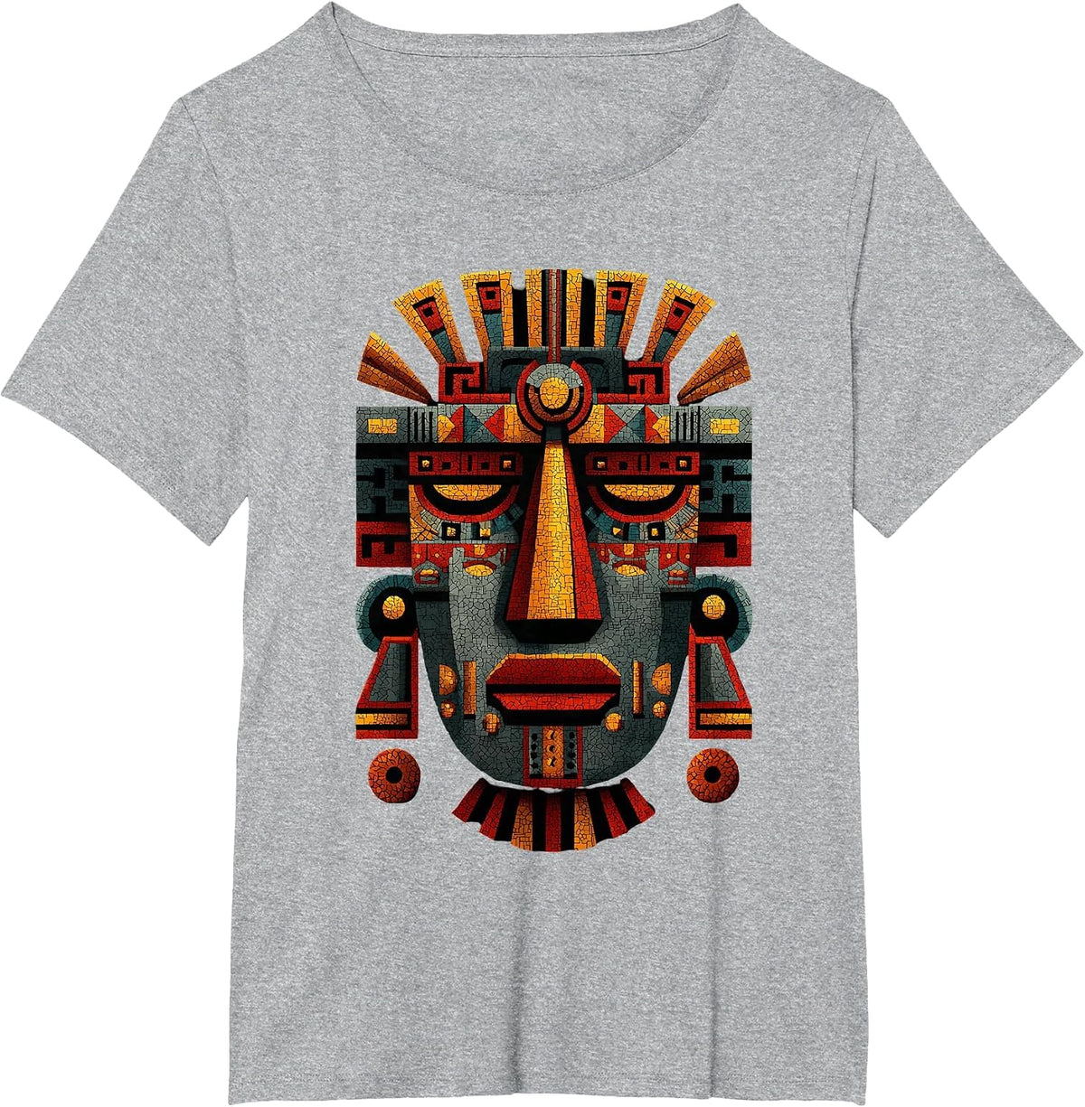 Aztec Toltec Inca Maya Mexican Feathered Mayan Indigenous T-Shirt - Heather Grey