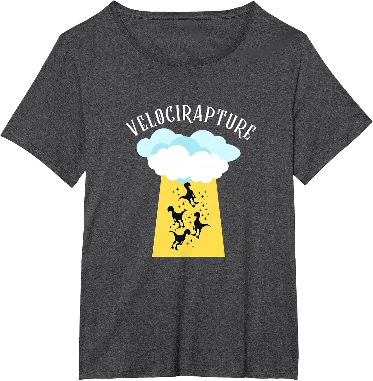Velocirapture - Funny Dinosaur Raptor Joke T-Shirt - Dark Heather Grey