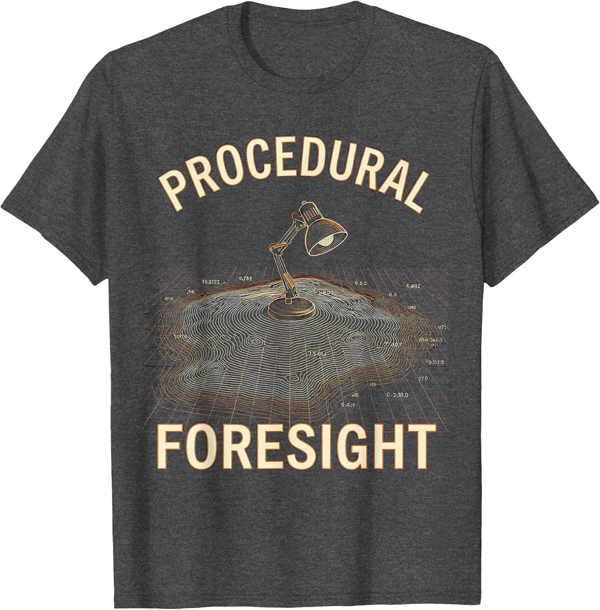Procedural Foresight Topographic Contour Funny English T-Shirt - Dark Heather Grey