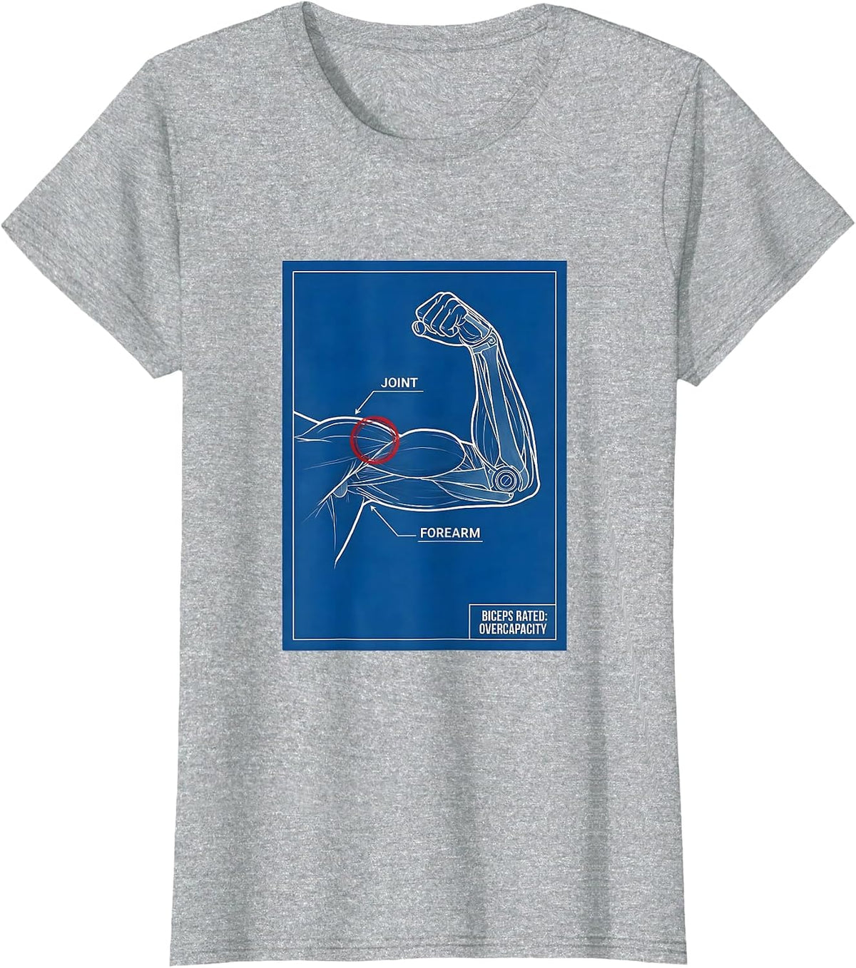 Biceps Rated: Overcapacity Technical Blueprint Gym T-Shirt - Heather Grey