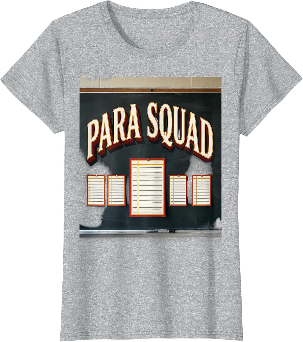 Women's Para Squad Paraprofessional Teacher Appreciation Back T-Shirt - Heather Grey