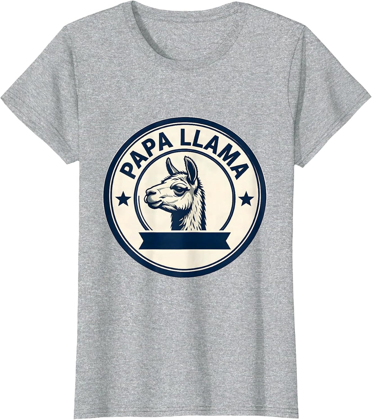 Papa Llama Funny Llama Alpaca Novelty Humor Casual T-Shirt - Heather Grey