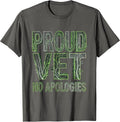 Proud Vet No Apologies Disabled Veteran Design T-Shirt - Asphalt Grey