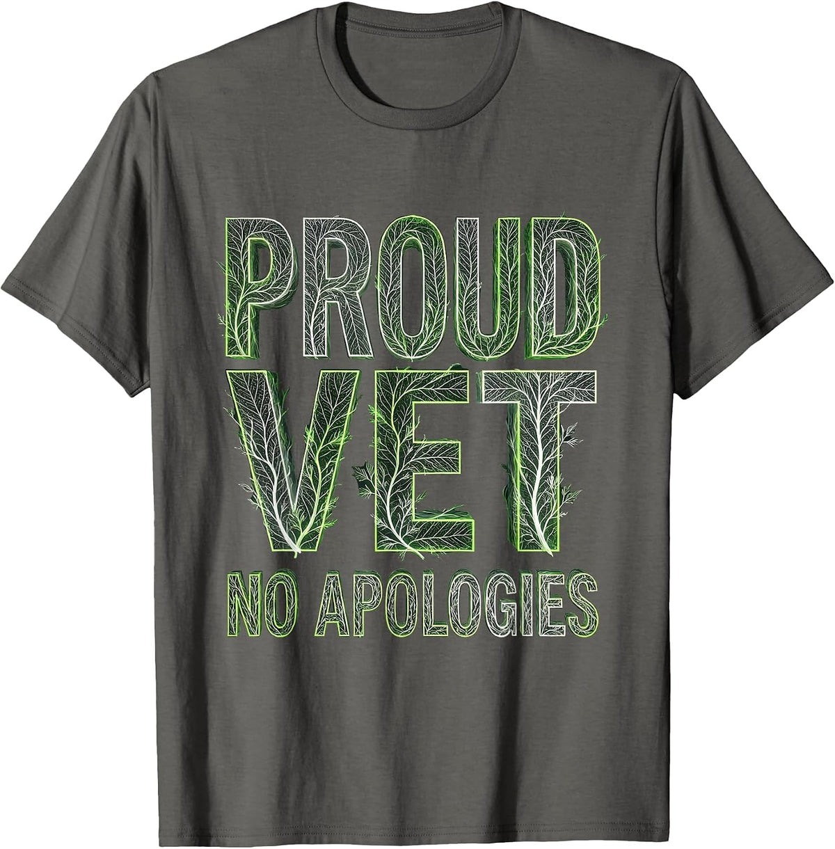 Proud Vet No Apologies Disabled Veteran Design T-Shirt - Asphalt Grey