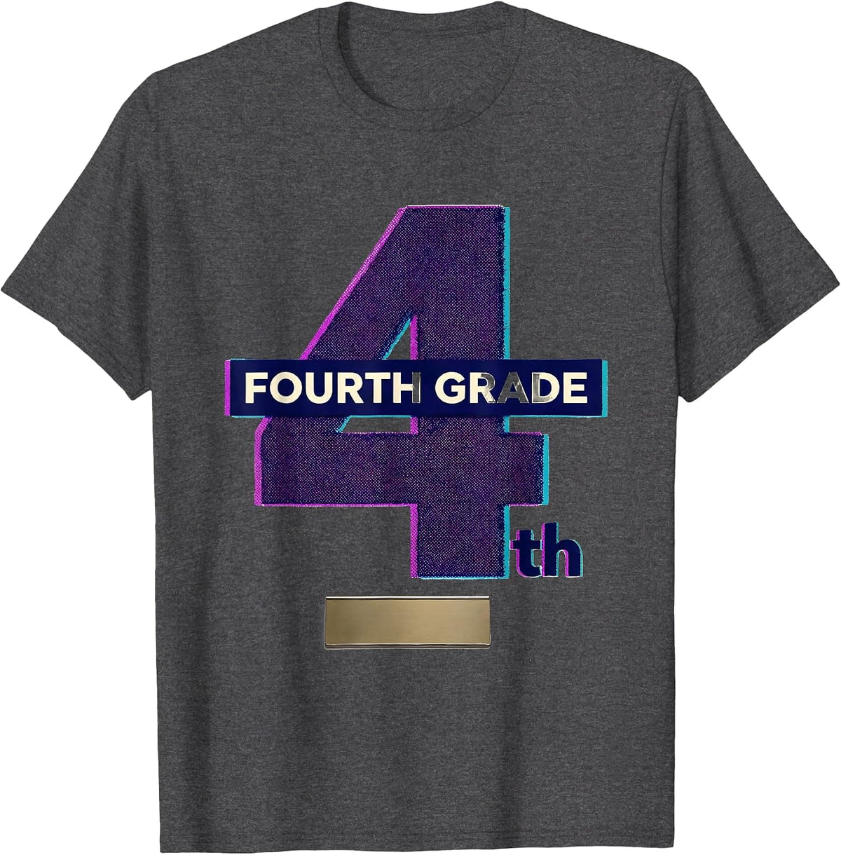 Fourth Grade Cute Risograph Teacher Back To School T-Shirt - Dark Heather Grey
