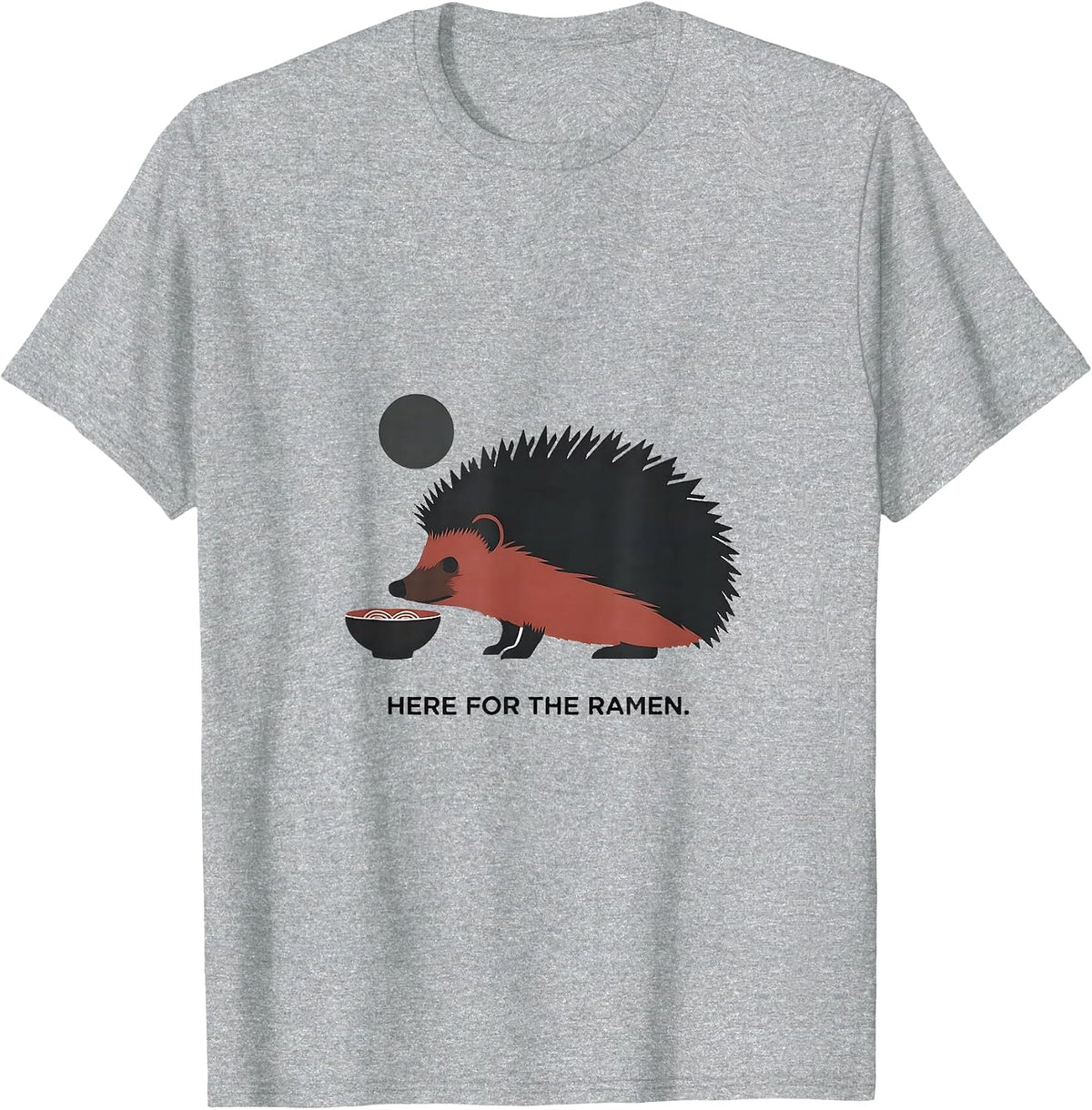 Men's Here For The Ramen Funny Japanese Cat Anime Kawaii Graphic T-Shirt - Heather Grey