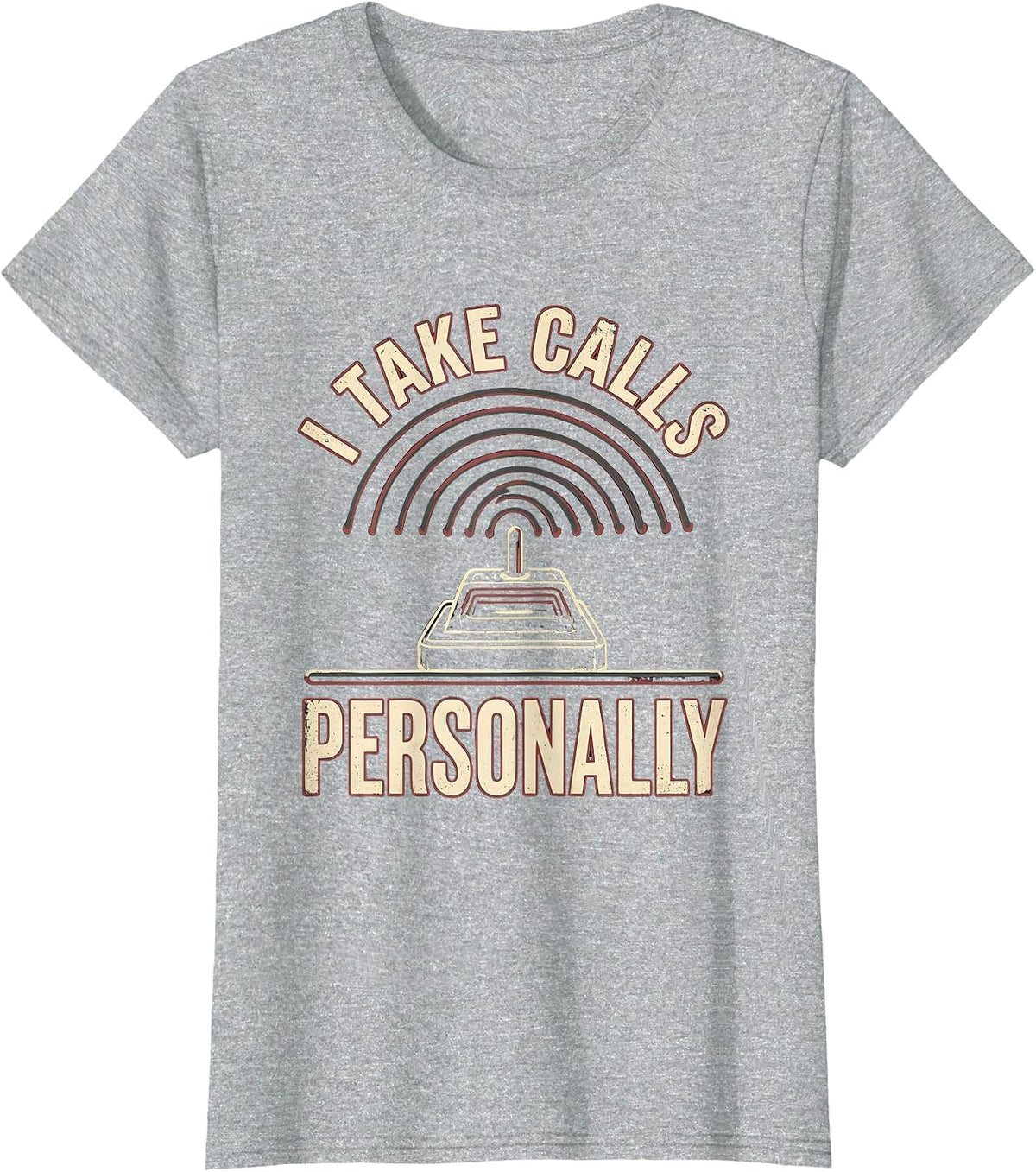 Women's I Take Calls Personally Vintage Ham Radio Operator Funny T-Shirt - Heather Grey