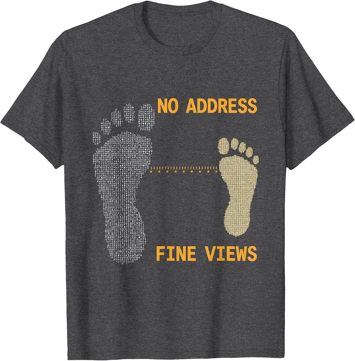 No Address Fine Views Retro Van Life Van Enthusiast Gift T-Shirt - Dark Heather Grey