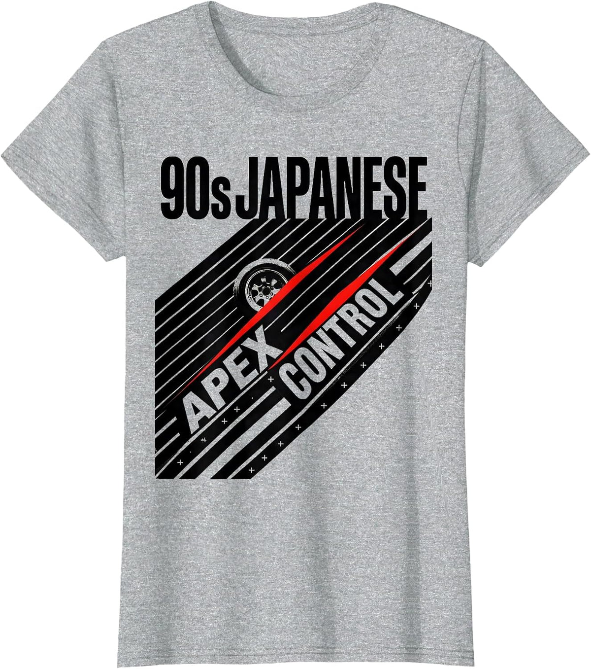 90s Japanese Apex Control JDM Drift Car Enthusiast Nostalgia T-Shirt - Heather Grey
