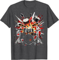 Men's Exploding Drum Kit Fragmented Percussion Art T-Shirt - Dark Heather Grey