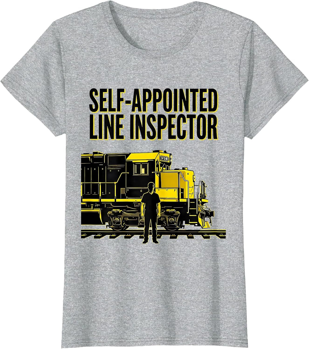 Women's Self-Appointed Line Inspector Funny Train Enthusiast Gift T-Shirt - Heather Grey