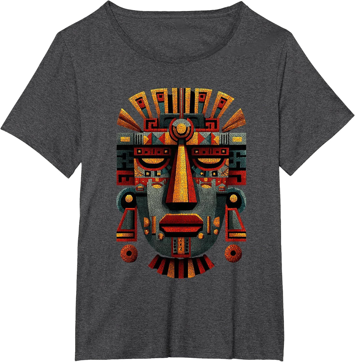 Aztec Toltec Inca Maya Mexican Feathered Mayan Indigenous T-Shirt - Dark Heather Grey