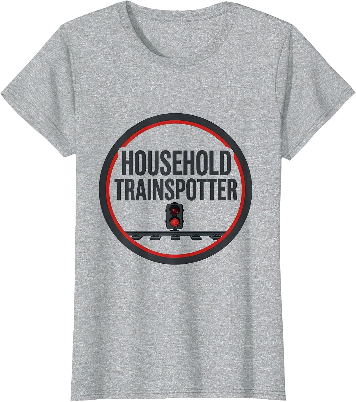Household Trainspotter Minimalist Train Enthusiast Humor T-Shirt - Heather Grey