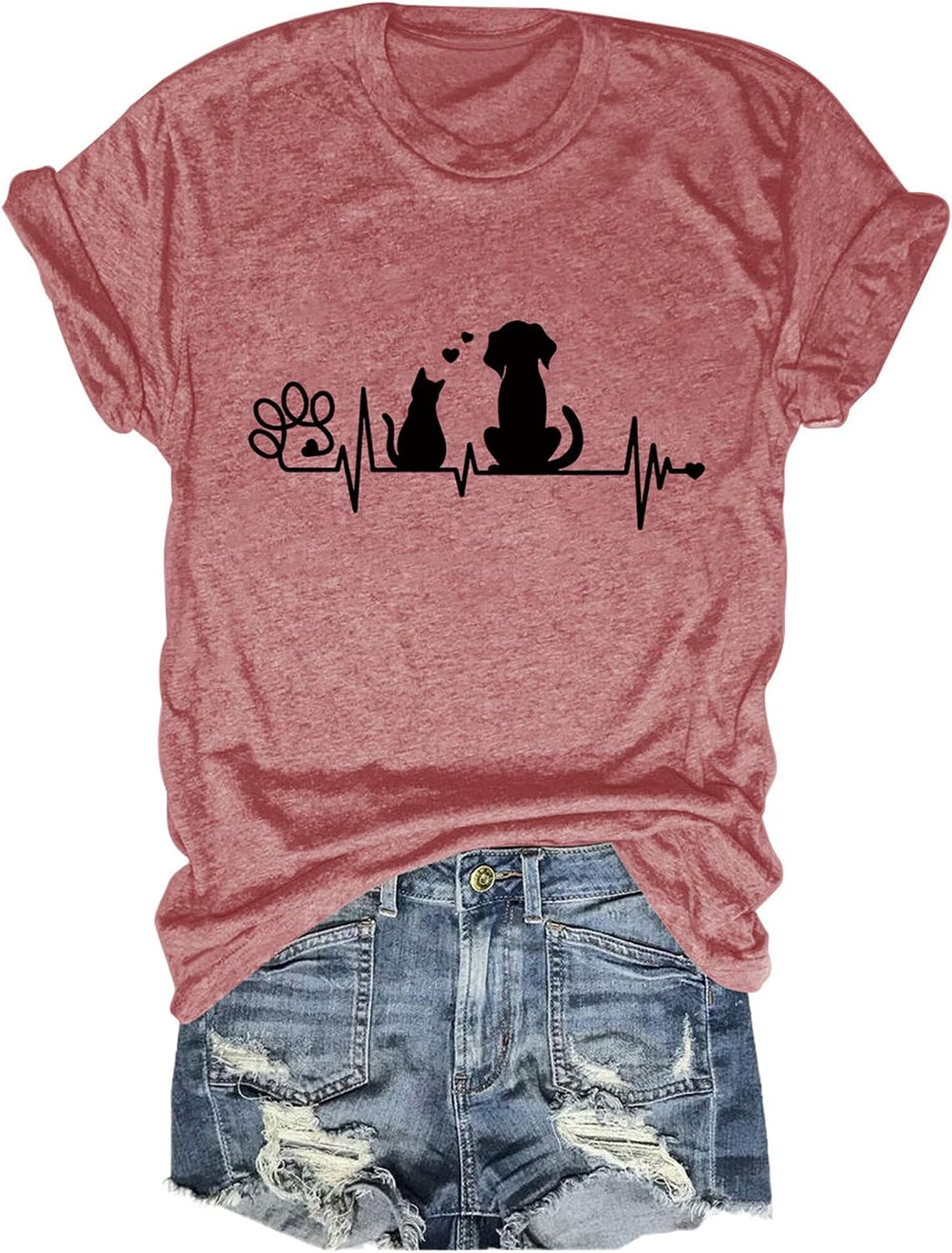 Treat Dealer T-Shirt Women Cute Dog Paw Print Graphic Tees Funny Humor Dog Lovers Shirt Dogs Owner Casual Crew Top - Za-rose